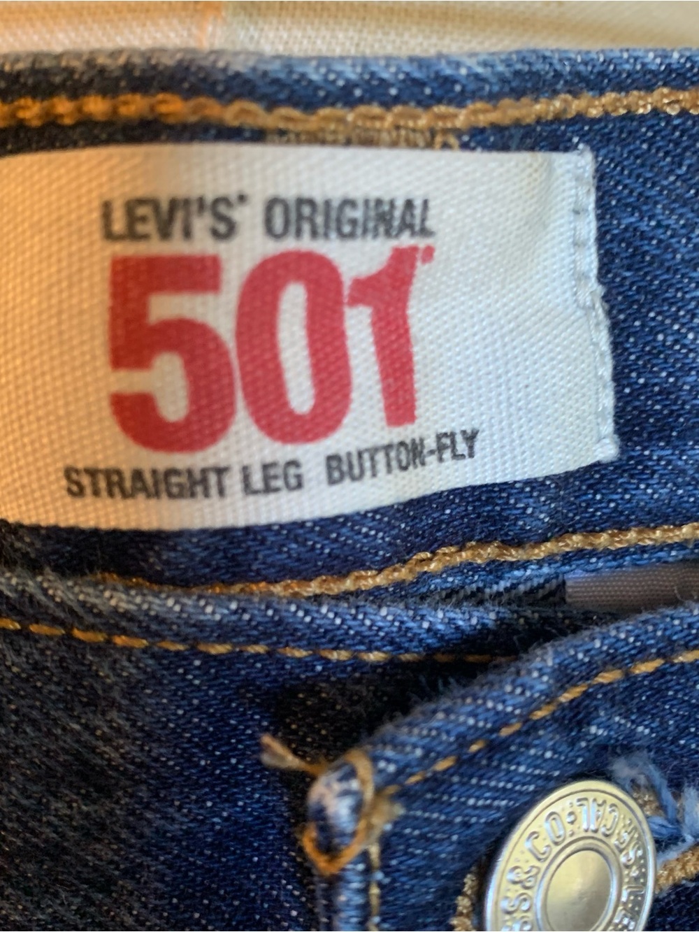 Levi's 501 Original Fit Jeans Men's 38x29 Dark Wash Blue Denim Button Fly NWOT §